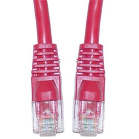 CABLE WHOLESALE Cat6a Red Ethernet Patch Cable Snagless Molded Boot 500 MHz 1 foot 13X6-07101